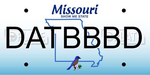 DATBBBD Missouri License Plate