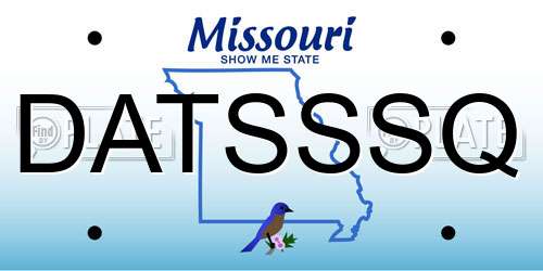 DATSSSQ Missouri License Plate