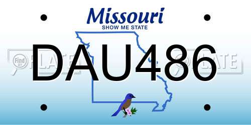 DAU486 Missouri License Plate