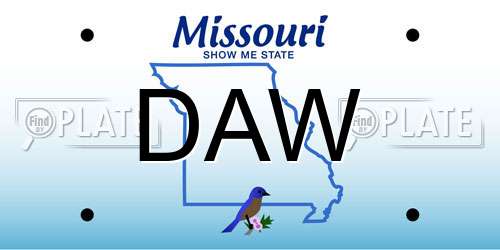 DAW Missouri License Plate