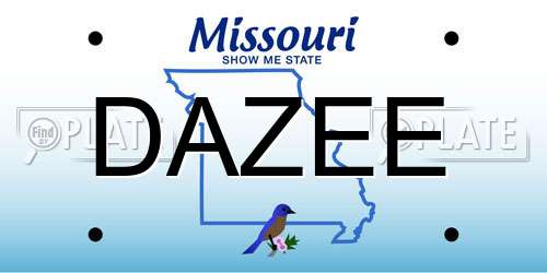 DAZEE Missouri License Plate