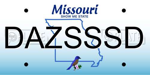 DAZSSSD Missouri License Plate