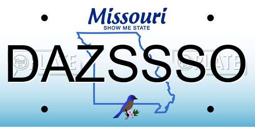 DAZSSSO Missouri License Plate