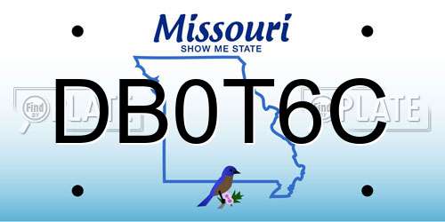 DB0T6C Missouri License Plate