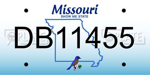 DB11455 Missouri License Plate