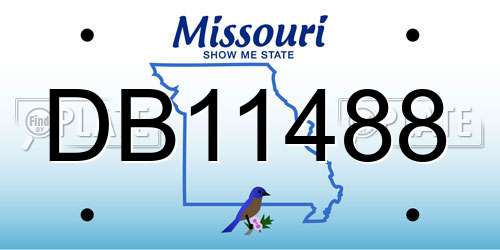 DB11488 Missouri License Plate