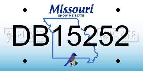 DB15252 Missouri License Plate