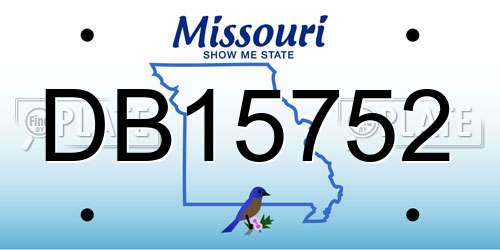 DB15752 Missouri License Plate