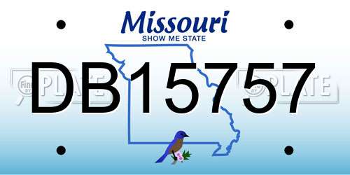 DB15757 Missouri License Plate