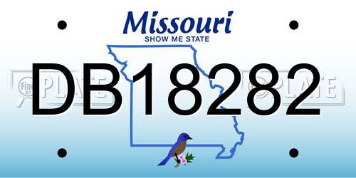 DB18282 Missouri License Plate