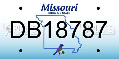 DB18787 Missouri License Plate