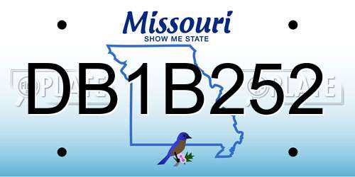 DB1B252 Missouri License Plate
