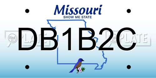 DB1B2C Missouri License Plate