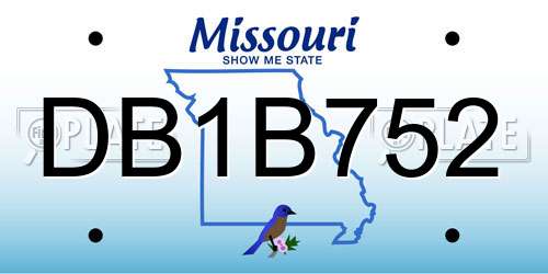 DB1B752 Missouri License Plate