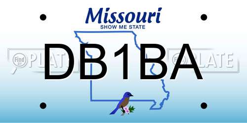 DB1BA Missouri License Plate