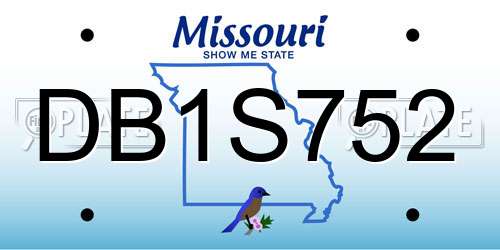 DB1S752 Missouri License Plate