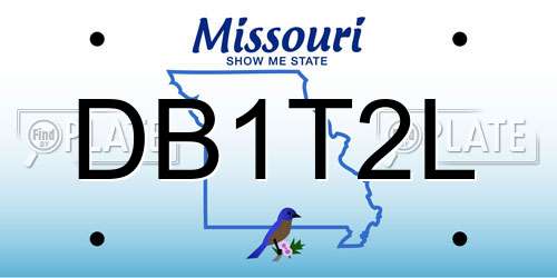 DB1T2L Missouri License Plate