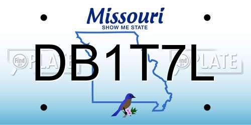 DB1T7L Missouri License Plate