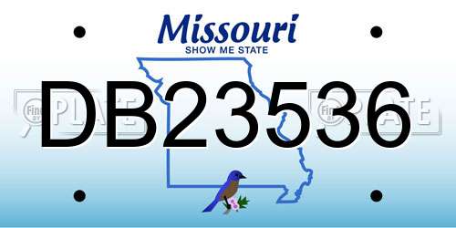 DB23536 Missouri License Plate