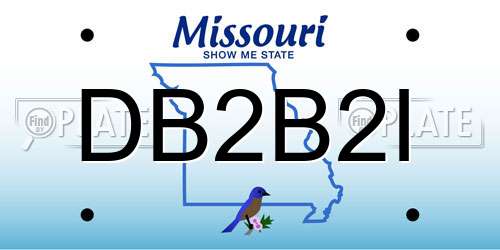 DB2B2I Missouri License Plate