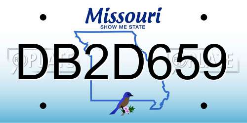 DB2D659 Missouri License Plate