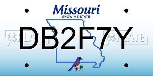 DB2F7Y Missouri License Plate