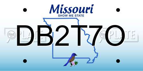 DB2T7O Missouri License Plate