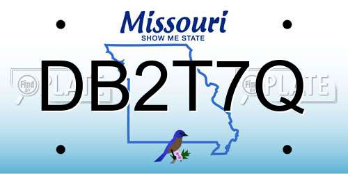 DB2T7Q Missouri License Plate