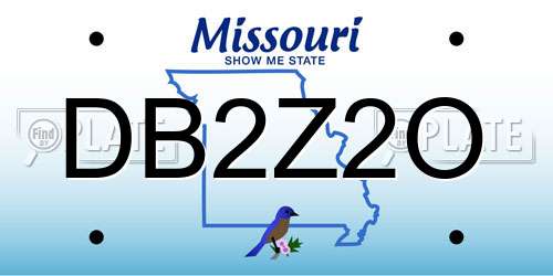 DB2Z2O Missouri License Plate