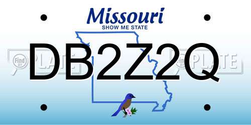 DB2Z2Q Missouri License Plate