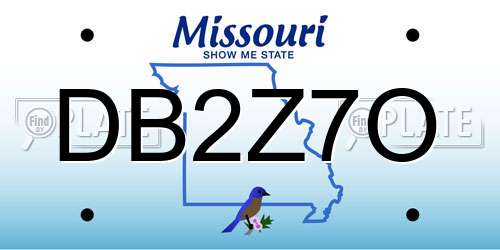 DB2Z7O Missouri License Plate