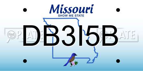 DB3I5B Missouri License Plate