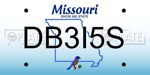 DB3I5S Missouri License Plate