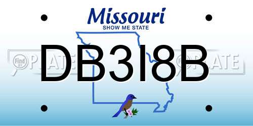 DB3I8B Missouri License Plate