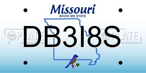 DB3I8S Missouri License Plate