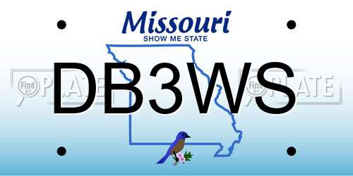DB3WS Missouri License Plate