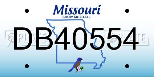 DB40554 Missouri License Plate