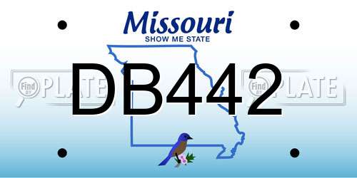 DB442 Missouri License Plate