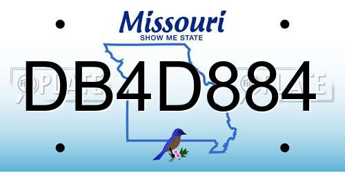 DB4D884 Missouri License Plate
