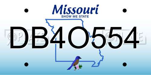 DB4O554 Missouri License Plate