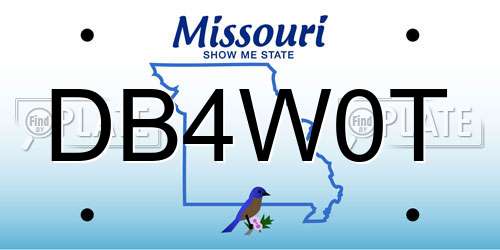 DB4W0T Missouri License Plate