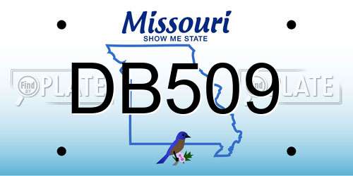 DB509 Missouri License Plate