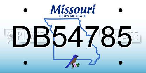 DB54785 Missouri License Plate