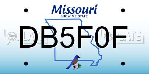 DB5F0F Missouri License Plate