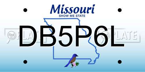 DB5P6L Missouri License Plate