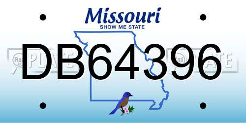 DB64396 Missouri License Plate