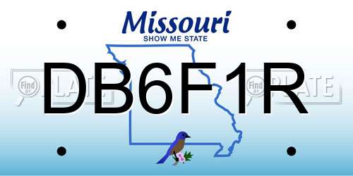 DB6F1R Missouri License Plate