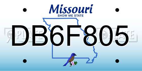 DB6F805 Missouri License Plate