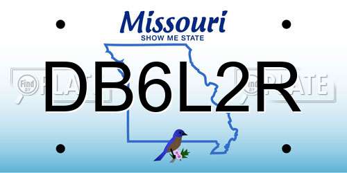 DB6L2R Missouri License Plate