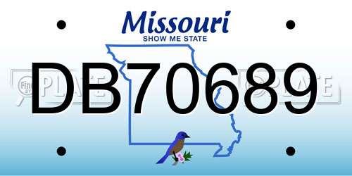 DB70689 Missouri License Plate